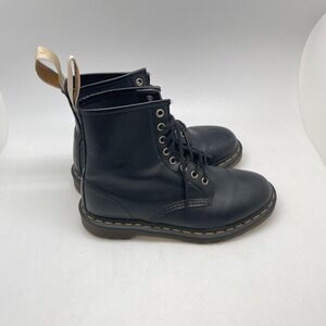 Dr. Martens 14045 Boots Womens 9 Vegan Black Leather Lace Up Combat Ankle Shoes